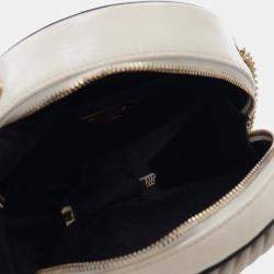 Pre Owned Chanel Black White Crumpled Calfskin En Vogue Round Bag