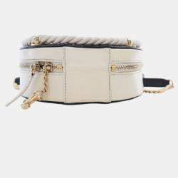 Pre Owned Chanel Black White Crumpled Calfskin En Vogue Round Bag