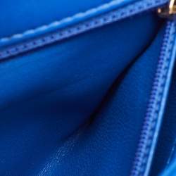 Pre Owned Chanel Blue Quilted Leather Square Mini Classic Single Flap Bag