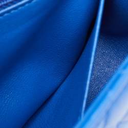 Pre Owned Chanel Blue Quilted Leather Square Mini Classic Single Flap Bag