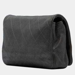 Pre Owned Chanel Grey CC Quilted Iridescent Calfskin Single Flap