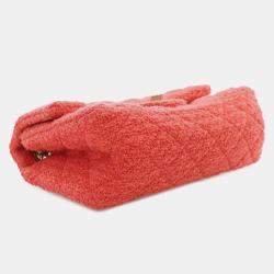 Pre Owned Chanel Red Mini Reissue 2.55 Tweed Single Flap 224