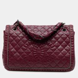 Pre Owned Chanel Red Quilted Calfskin Istanbul Accordion Flap