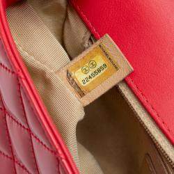 Pre Owned Chanel Red Small Patent Coco Boy Flap