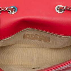 Pre Owned Chanel Red Small Patent Coco Boy Flap