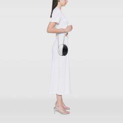 Pre Owned Chanel Black White Calfskin Coco Beach Ball Bag