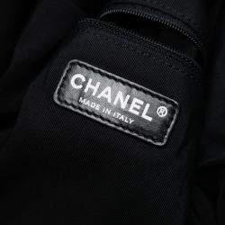Pre Owned Chanel Black Lambskin Stretch Spirit Cabas Tote