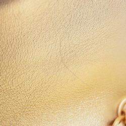 Pre Owned Chanel Gold Mini Classic Metallic Calfskin Charm Double Flap