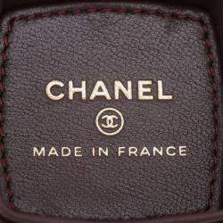 Pre Owned Chanel Black Quilted Lambskin Make-Up Box Clutch With Chain