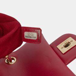 Pre Owned Chanel Red Mini Quilted Lambskin Urban Spirit Backpack