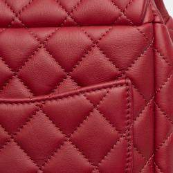 Pre Owned Chanel Red Mini Quilted Lambskin Urban Spirit Backpack