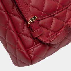 Pre Owned Chanel Red Mini Quilted Lambskin Urban Spirit Backpack