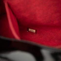 Pre Owned Chanel Black CC Chocolate Bar Patent Bowler Bag