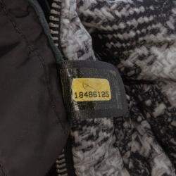 Pre Owned Chanel Black Grey CC Tweed Print Nylon Single Flap