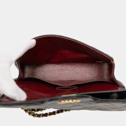 Pre Owned Chanel Black Small CC Quilted Lambskin Double Flap