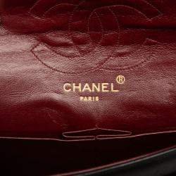 Pre Owned Chanel Black Small CC Quilted Lambskin Double Flap