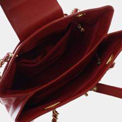 Pre Owned Chanel Red CC Caviar Supermodel Tote