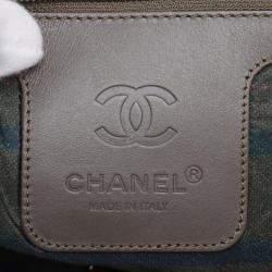 Pre Owned Chanel Brown Green Medium Quilted Nylon Coco Cocoon Tote