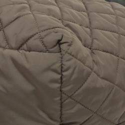 Pre Owned Chanel Brown Green Medium Quilted Nylon Coco Cocoon Tote