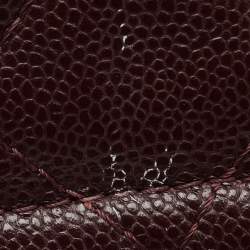Pre Owned Chanel Burgundy Quilted Caviar Leather Wild Stitch Accordion Flap Bag