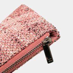 Pre Owned Chanel Pink Perforated Calfskin Logo Eyelet Flap Bag