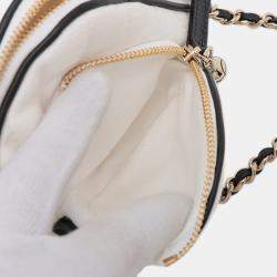Pre Owned Chanel Black/White Coco Masters Mini Canvas Tennis Racket Bag