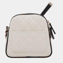 Pre Owned Chanel Black/White Coco Masters Mini Canvas Tennis Racket Bag