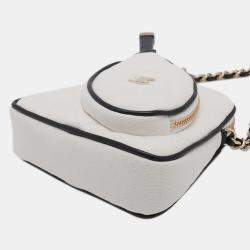 Pre Owned Chanel Black/White Coco Masters Mini Canvas Tennis Racket Bag