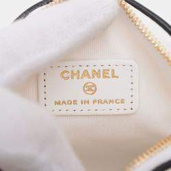 Pre Owned Chanel Black/White Coco Masters Mini Canvas Tennis Racket Bag