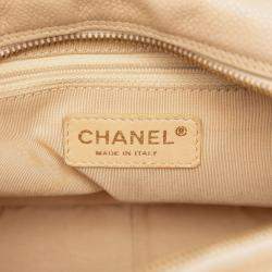Pre Owned Chanel Beige Petite Caviar Timeless Tote