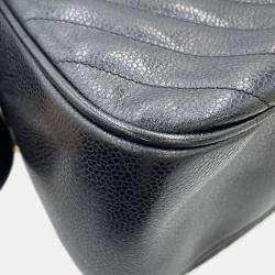 Pre Owned Chanel V Stitch Chain shoulder Black Caviar Leather