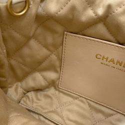 Pre Owned Chanel Chanel22 Mini Shoulder Bag White Shiny Calf Leather