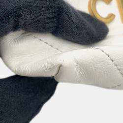 Pre Owned Chanel Chanel22 Mini Shoulder Bag White Shiny Calf Leather