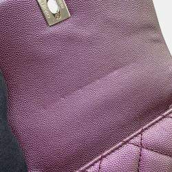 Pre Owned Chanel Coco Handle Matelasse Handbag Metalicpurple Caviar Leather Size Xxs