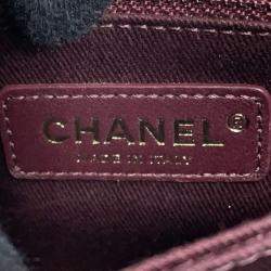 Pre Owned Chanel Coco Handle Matelasse Handbag Metalicpurple Caviar Leather Size Xxs