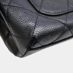 Pre Owned Chanel Cc Logo Handbag Black Caviar Leather