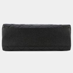 Pre Owned Chanel Cc Logo Handbag Black Caviar Leather