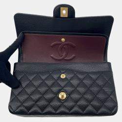 Pre Owned Chanel Matelasse Chain shoulder Black Caviar Leather