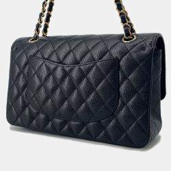 Pre Owned Chanel Matelasse Chain shoulder Black Caviar Leather