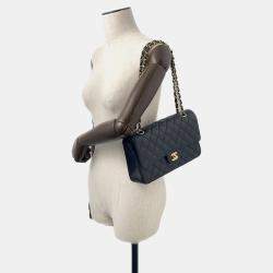 Pre Owned Chanel Matelasse Chain shoulder Black Caviar Leather