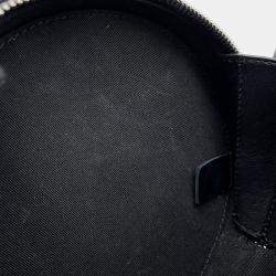 Pre Owned Chanel Double Chain Round Shoulder Bag Black Patent Leather