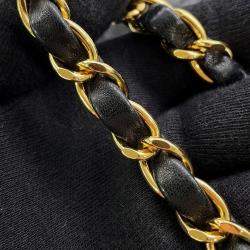 Pre Owned Chanel Matelasse Double Face Chain shoulder Black Lambskin