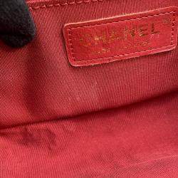 Pre Owned Chanel Boy Chanel Chain shoulder Red Caviar Leather