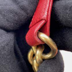 Pre Owned Chanel Boy Chanel Chain shoulder Red Caviar Leather