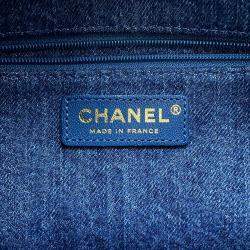 Pre Owned Chanel Cc Logo Waist Bag Blue Denim