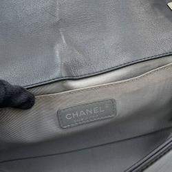 Pre Owned Chanel Boy Chanel Matelasse Shoulder Bag Black Leather
