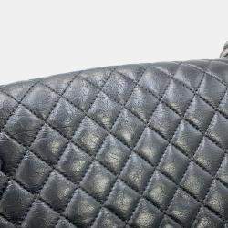 Pre Owned Chanel Boy Chanel Matelasse Shoulder Bag Black Leather