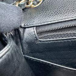 Pre Owned Chanel Mini Materasse Chain Shoulder Black Caviar Leather