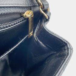 Pre Owned Chanel Mini Materasse Chain Shoulder Black Caviar Leather