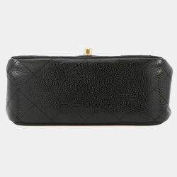Pre Owned Chanel Mini Materasse Chain Shoulder Black Caviar Leather